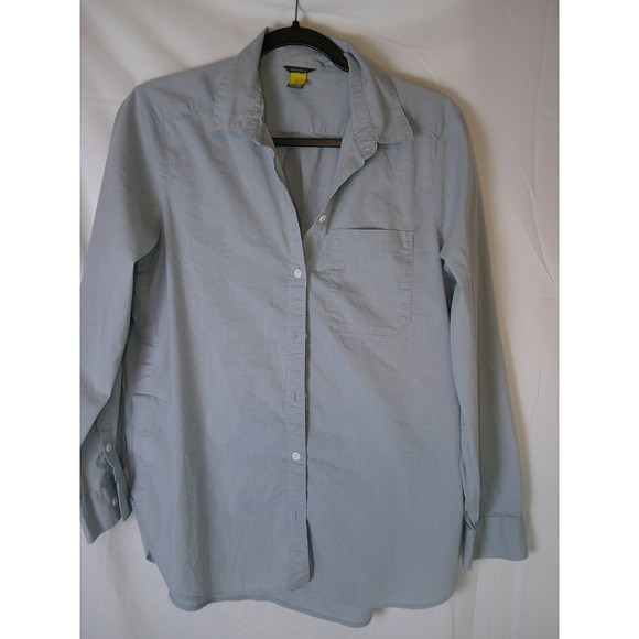 Eddie Bauer Tops - Eddie Bauer Womens Long Sleeve Button Up Shirt Light Blue‎ Striped Size M